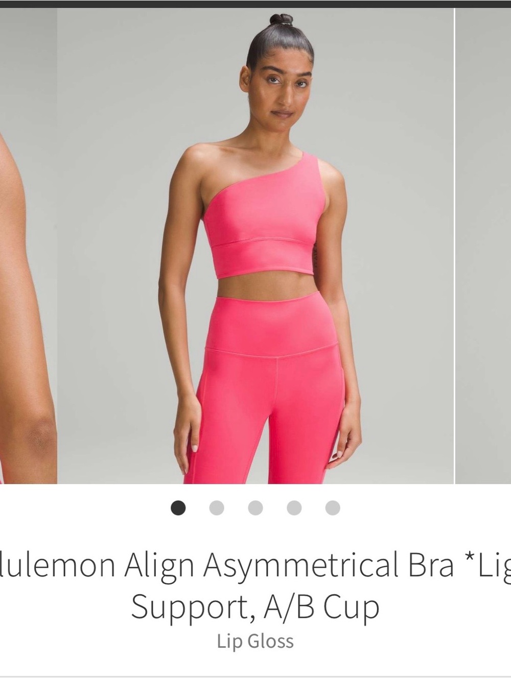 lululemon athletica One-Shoulder Yoga Bra in Pink